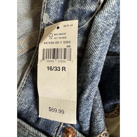 GAP 90s Loose Jeans Womens 16/33R Blue Mid Rise Stretch NWT - Picture 8 of 9